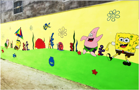 双江幼儿园墙体彩绘—奇妙的色彩搭配